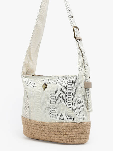 Sac Shopping Guimauve Le voyage en panier Blanc guimauve PM750 vue secondaire 2