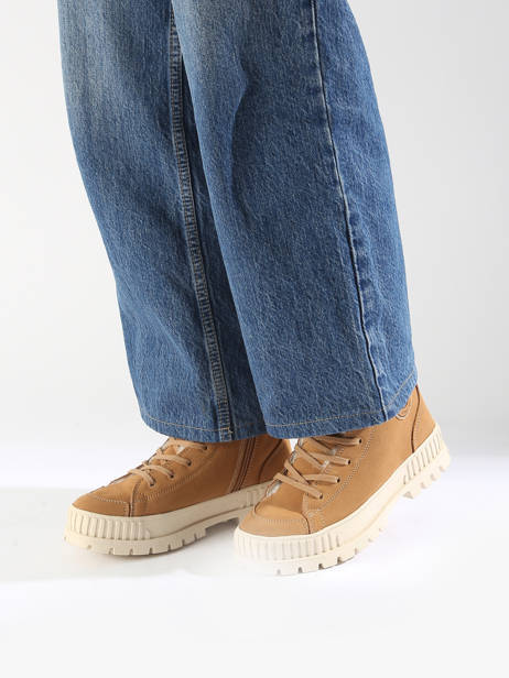 Bottines Pallashock Zip En Cuir Palladium Marron women 74353252 vue secondaire 1