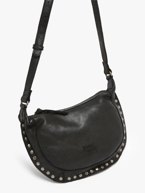 Sac Bandoulière Barcelone Cuir Basilic pepper Noir barcelone BBAC05 vue secondaire 2