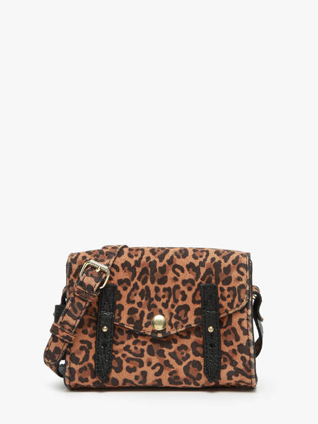Sac Bandoulière Mini Leopard Cuir Paul marius Noir leopard MINILEO