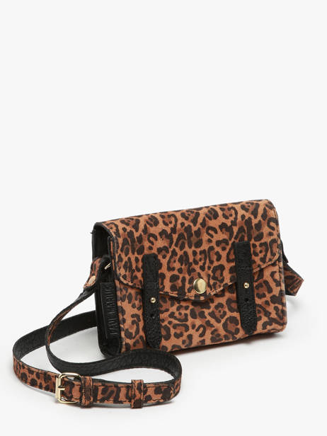 Sac Bandoulière Mini Leopard Cuir Paul marius Noir leopard MINILEO vue secondaire 2