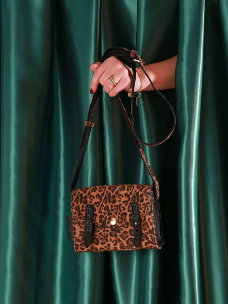 Sac Bandoulière Mini Leopard Cuir Paul marius Noir leopard MINILEO vue secondaire 5