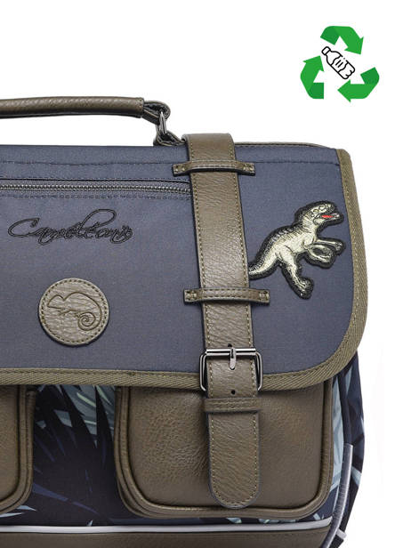 Cartable 3 Compartiments Cameleon Gris vintage urban PBVBCA41 vue secondaire 2