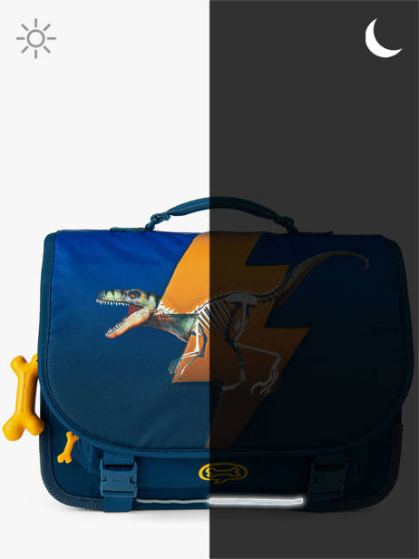 Cartable 2 Compartiments Lily Boys Stones and bones Bleu boys B vue secondaire 5