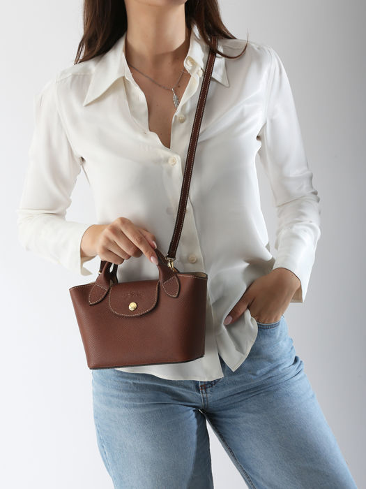 Longchamp Epure Sacs porté travers Marron