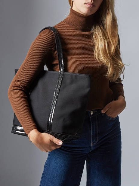 Sac Porté Main Cabas Coton Vanessa bruno Marron cabas 1V40378 vue secondaire 1