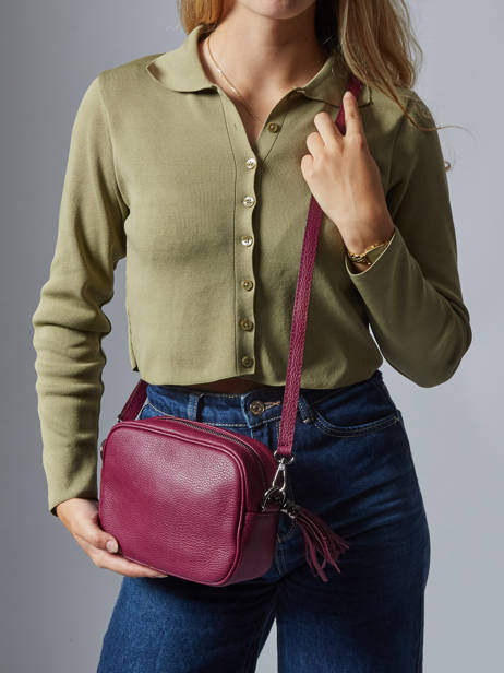 Sac Bandoulière Caviar Cuir Milano Violet caviar CA2006N vue secondaire 1