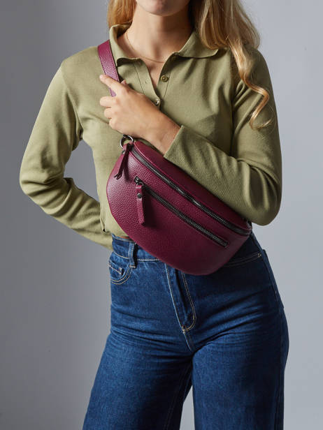 Sac Banane Caviar Cuir Milano Violet caviar CA23111 vue secondaire 1