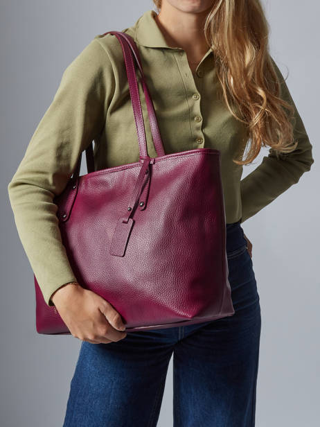 Sac Cabas A4 Caviar Cuir Milano Violet caviar CA19111N vue secondaire 1