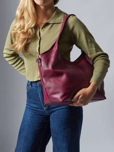 Sac Porté épaule Caviar Cuir Milano Violet caviar CA25061 vue secondaire 1