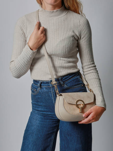 Sac Bandoulière Velvet Caviar Cuir Milano Beige velvet caviar VC25068 vue secondaire 1