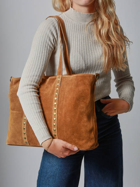 Sac Porté épaule Velvet Cuir Milano Marron velvet VE24113 vue secondaire 1