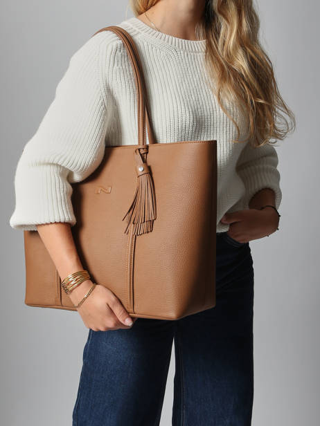 Sac Porté épaule Nathan Cuir Nathan baume Marron nathan 1 vue secondaire 1