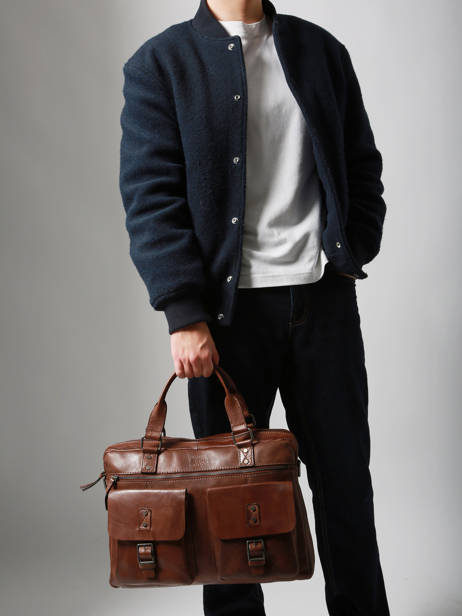 Porte Documents (main) Basilic pepper Marron traveler BTRA08