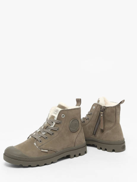 Bottines En Cuir Palladium Vert women 95982281 vue secondaire 3