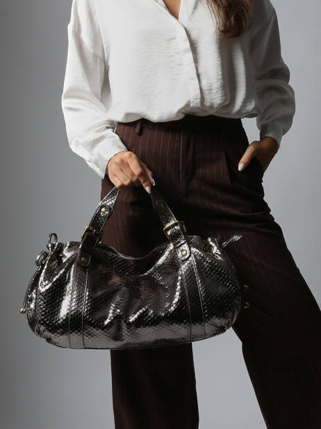Sac Porté épaule Serpent Cuir Gerard darel Gris serpent DCS01472 vue secondaire 1