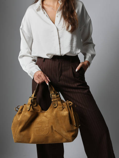 Sac Porté épaule Chiara Cuir De Vachette Gerard darel Jaune chiara DCS84407 vue secondaire 1