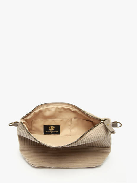 Sac Bandoulière Velours Le voyage en panier Marron velours AHP239 vue secondaire 3