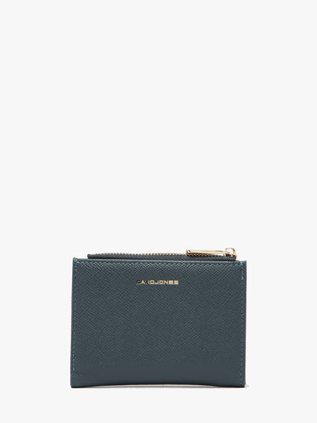 Porte-monnaie Porte-cartes David jones Bleu saffiano P163 vue secondaire 2