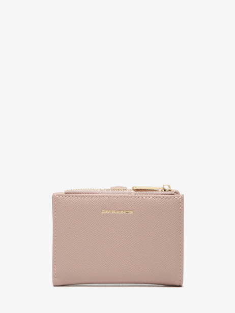 Porte-monnaie Porte-cartes David jones Rose saffiano P163 vue secondaire 2
