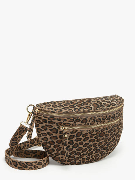 Sac Banane Velvet Leopardo Cuir Milano Marron velvet leopardo VL24091 vue secondaire 1