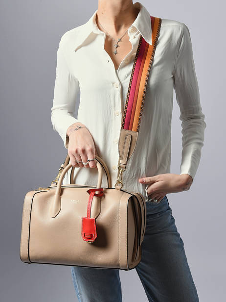 Sac Bowling M Bcbg Cuir Lancel Beige bcbg A13690 vue secondaire 1