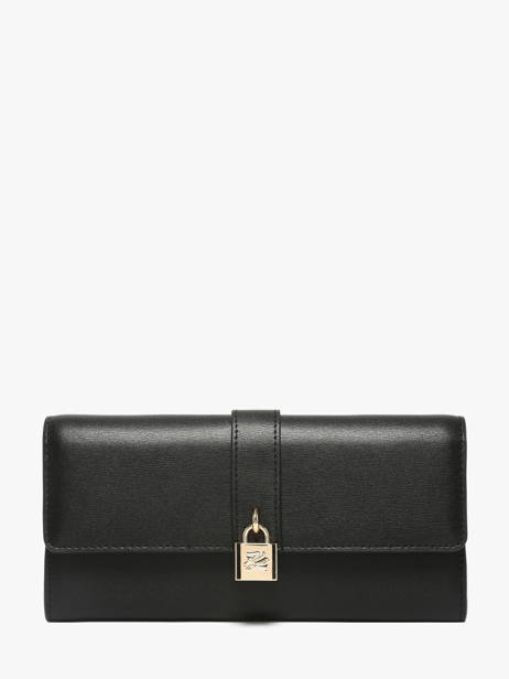 Portefeuille Padlock Cuir Karl lagerfeld Noir k autograph B1W32026
