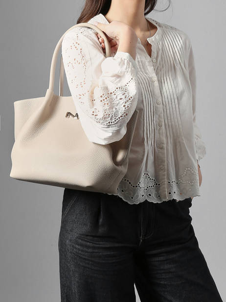 Sac Porté épaule Galatée Cuir Nathan baume Beige nymphea 3 vue secondaire 1